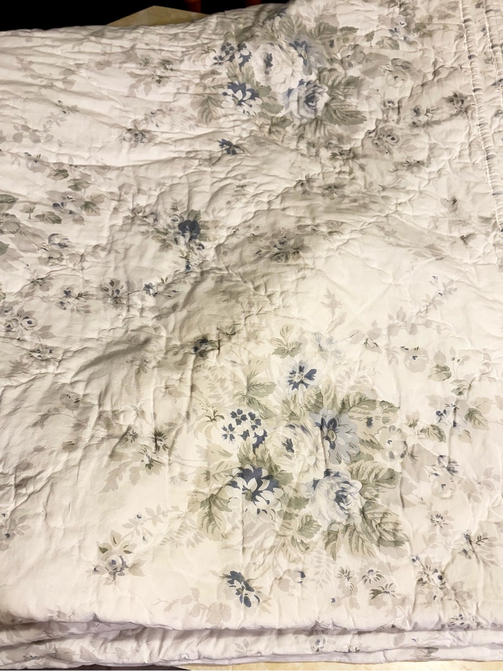Target Floral Quilted Bedspread in White , Blue, and Green